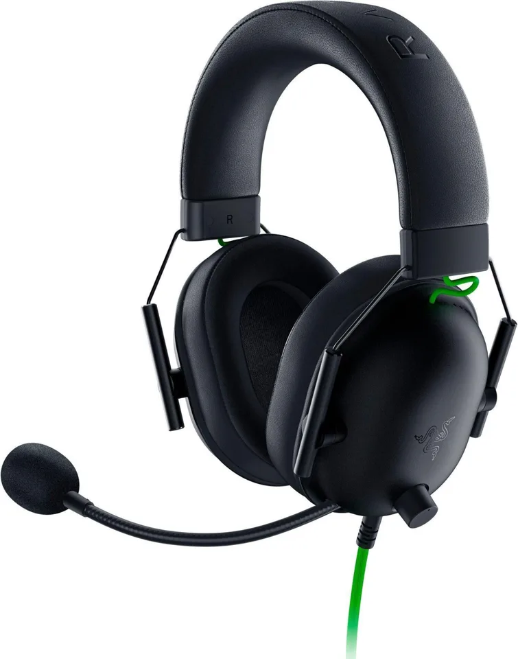 Razer - BlackShark V2 X - Kablet Esports Gaming Headset med 7.1 Surround Sound (Sort/Grøn) — produktfoto
