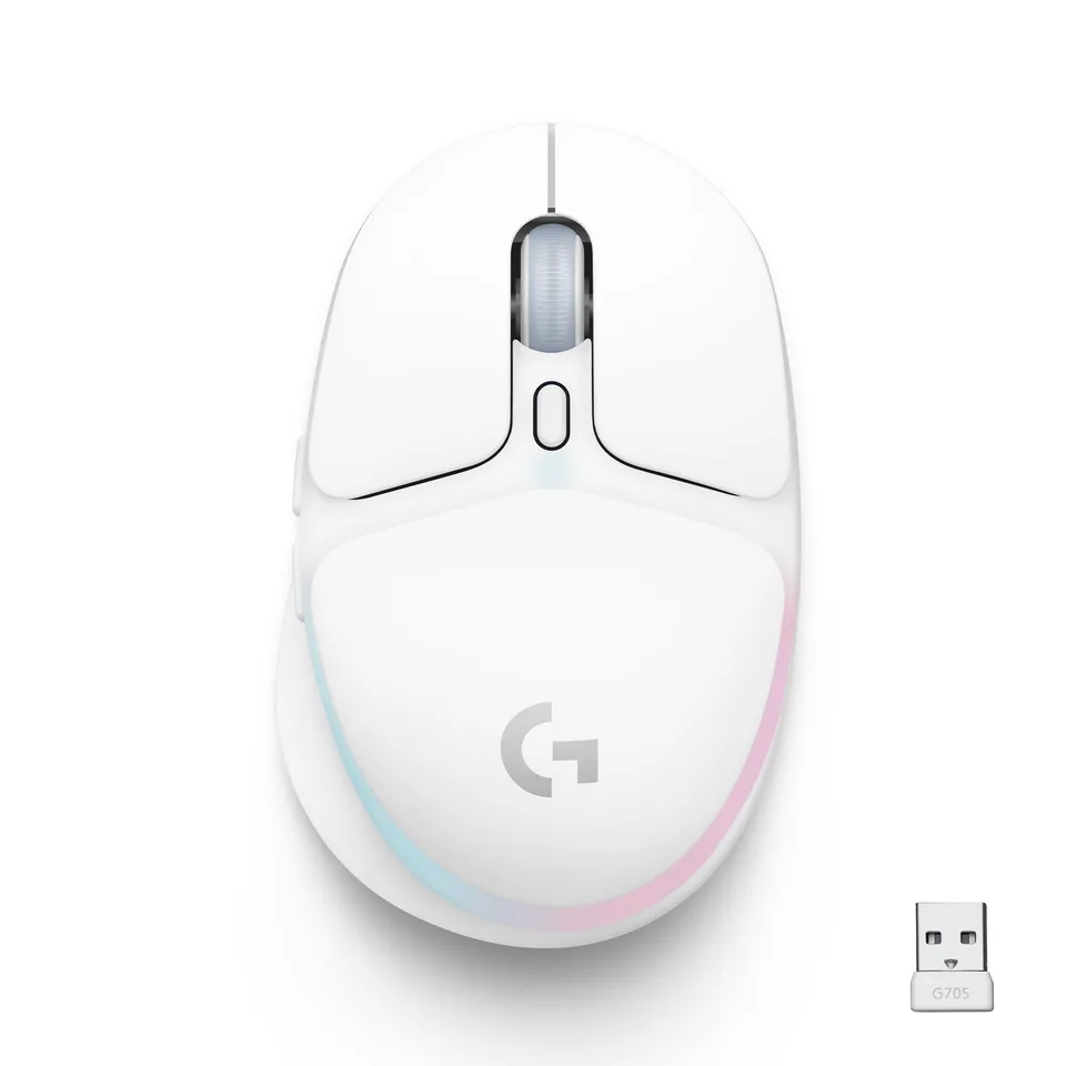 Logitech - G705 - Wireless Gaming Mouse - Off White Mus — produktfoto