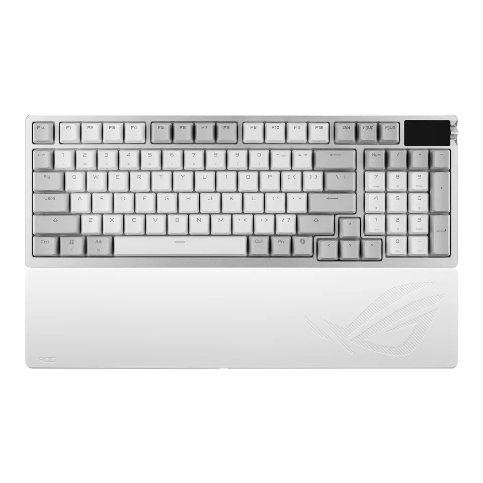 ASUS ROG Azoth 96 HE - hvidt gamingtastatur, nordisk — produktfoto