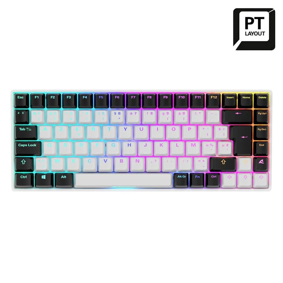 Sharkoon SGK50 S3 - hvid, Gateron Yellow, PT-layout Tastatur — produktfoto