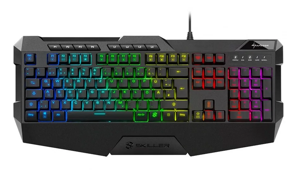 Sharkoon SKILLER SGK4 gamingtastatur – RGB, tysk layout — produktfoto