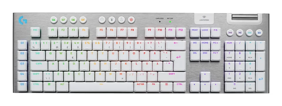 Logitech – G915 X LIGHTSPEED Low-Profile Wireless Gaming Keyboard Tastatur – Hvid — produktfoto