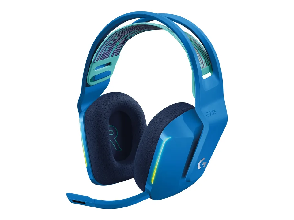 Logitech G G733 LIGHTSPEED Wireless RGB Gaming Headset Trådløs Headset Blå — produktfoto