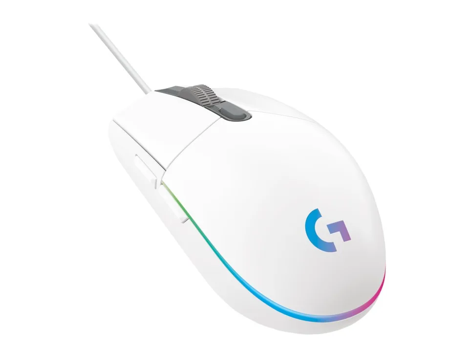 Logitech - G203 LIGHTSYNC Gaming Mouse White Mus — produktfoto