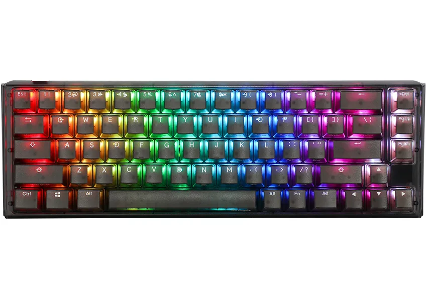Ducky One 3 - Aura Black Nordic - SF 65% - Cherry Red - RGB Tastatur — produktfoto