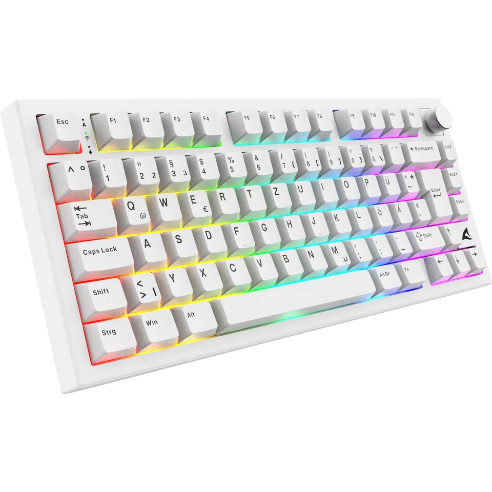 Sharkoon SKILLER SGK55W tastatur - hvid, 75 %, tysk layout — produktfoto
