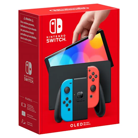 Nintendo Switch (OLED-Model) Neon-Red/Neon-Blue — produktfoto