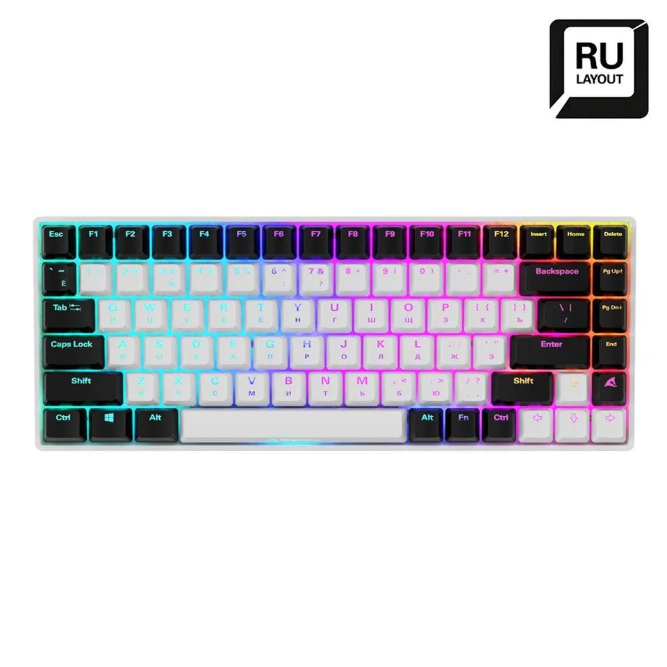 Sharkoon SKILLER SGK50 S3 - hvid, Gateron Yellow, RU Tastatur — produktfoto