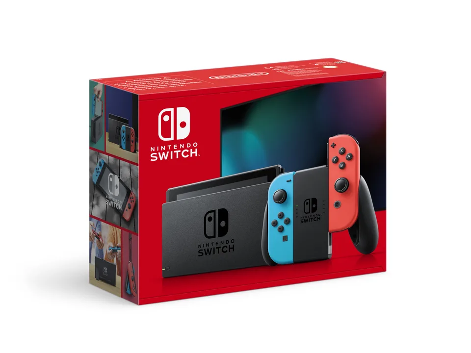 Nintendo Switch Console with Neon Red & Neon Blue Joy-Con (Upgraded Version) — produktfoto