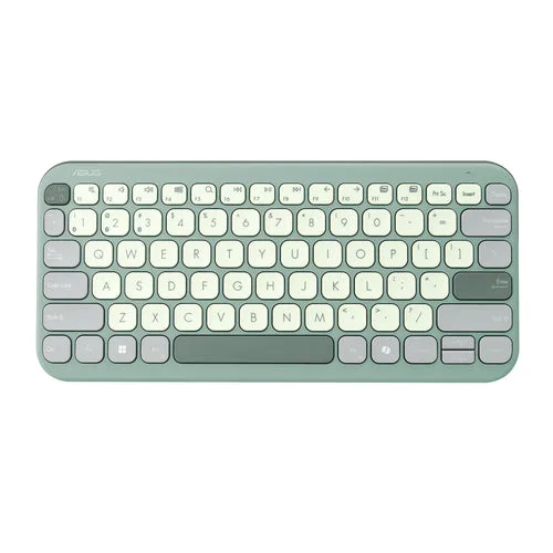 ASUS KW100 KEYBOARD/GN/GE/81 - Grøn, Lysegrøn - Tysk Tastatur — produktfoto