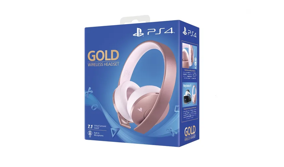 Sony Gold Wireless Headset - trådløst gaming-headset - roseguld — produktfoto