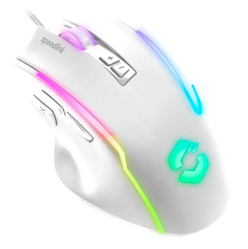 Speedlink DECUS NX RGB-gamingmus – hvid — produktfoto