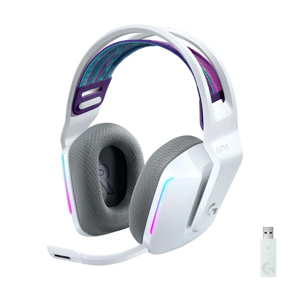 Logitech - G733 LIGHTSPEED Headset - hvid - 2.4GHZ — produktfoto