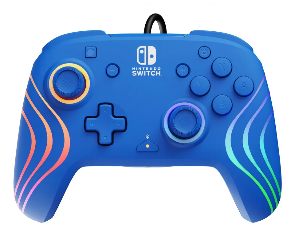 PDP Afterglow Wave kablet controller blå til Switch — produktfoto