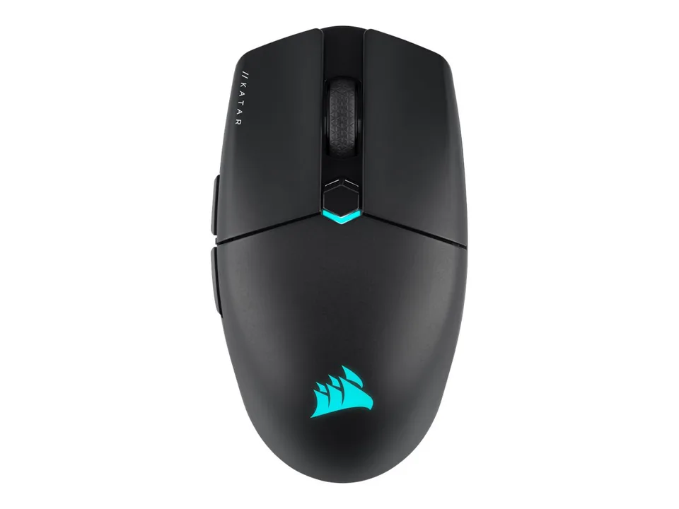 CORSAIR Gaming KATAR ELITE Optisk Trådløs Kabling Sort Mus — produktfoto