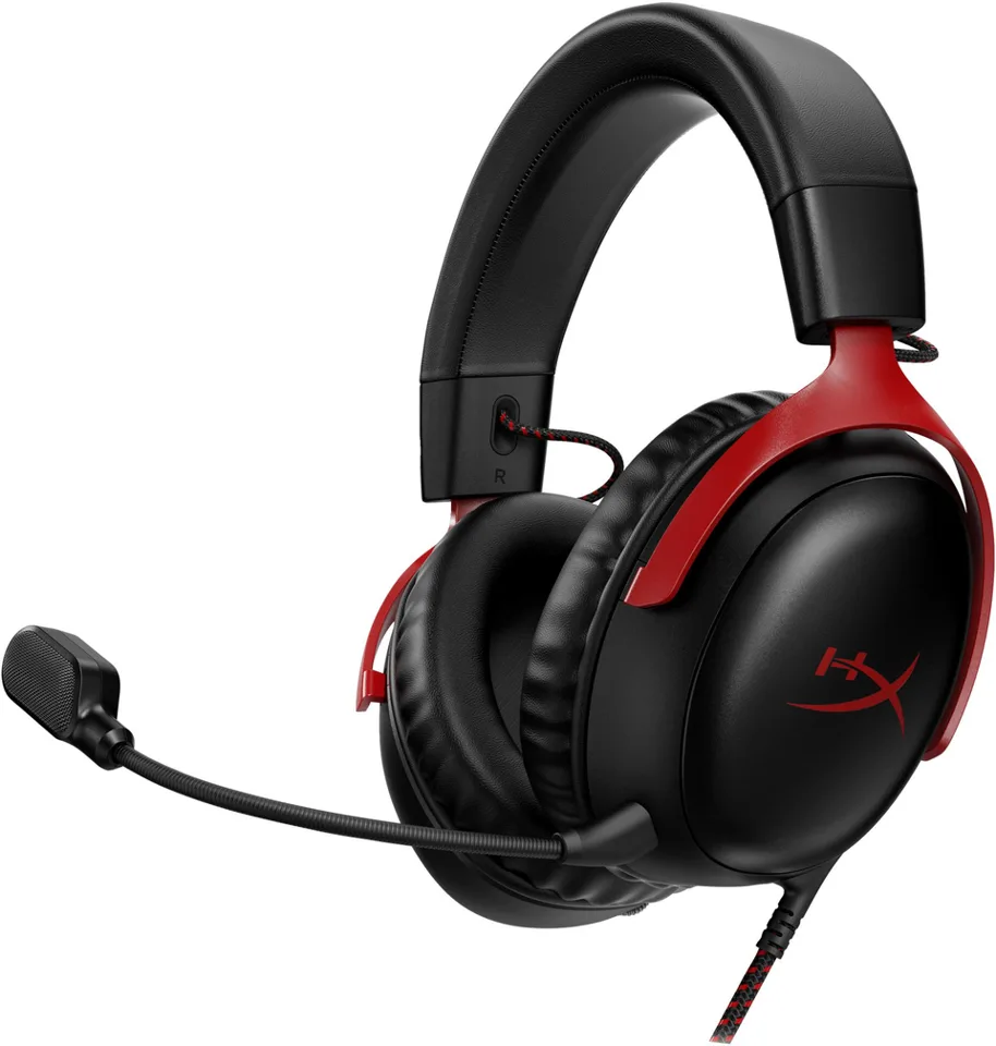 HyperX Cloud 3 Kabling Headset Sort Rød — produktfoto