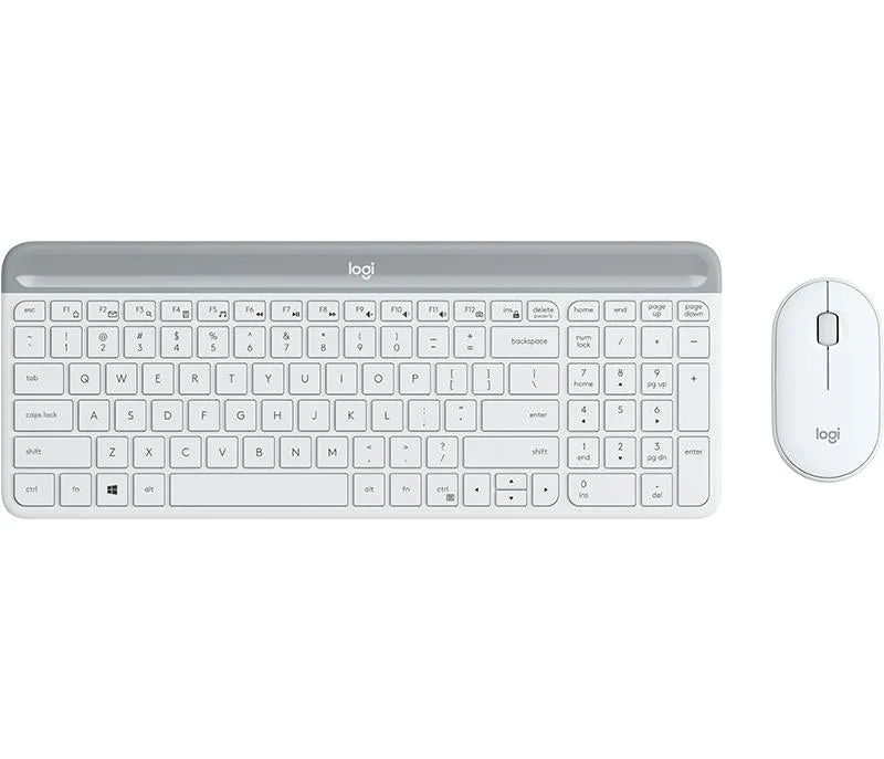 LOGITECH Slim Wireless Keyboard and Mouse Combo MK470 - OFFWHITE - NORDIC Tastatur — produktfoto