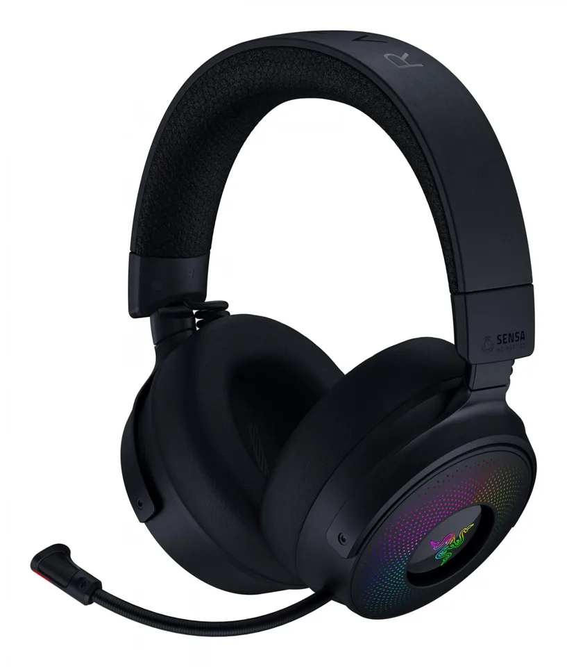 Razer - Kraken V4 Pro Black - Trådløst RGB Gaming Headset (Wireless & Kabel) — produktfoto