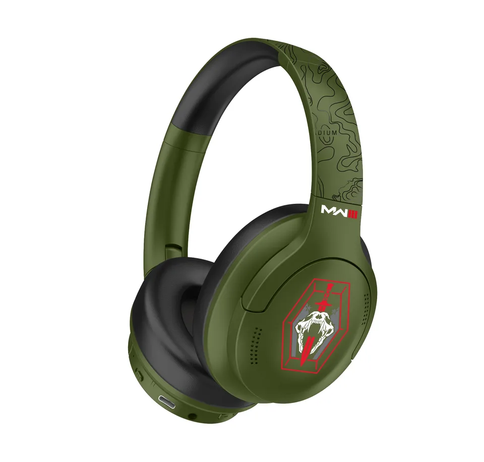 Call of Duty Olive Snake Trådløse Høretelefoner med Aktiv Støjreduktion Headset — produktfoto
