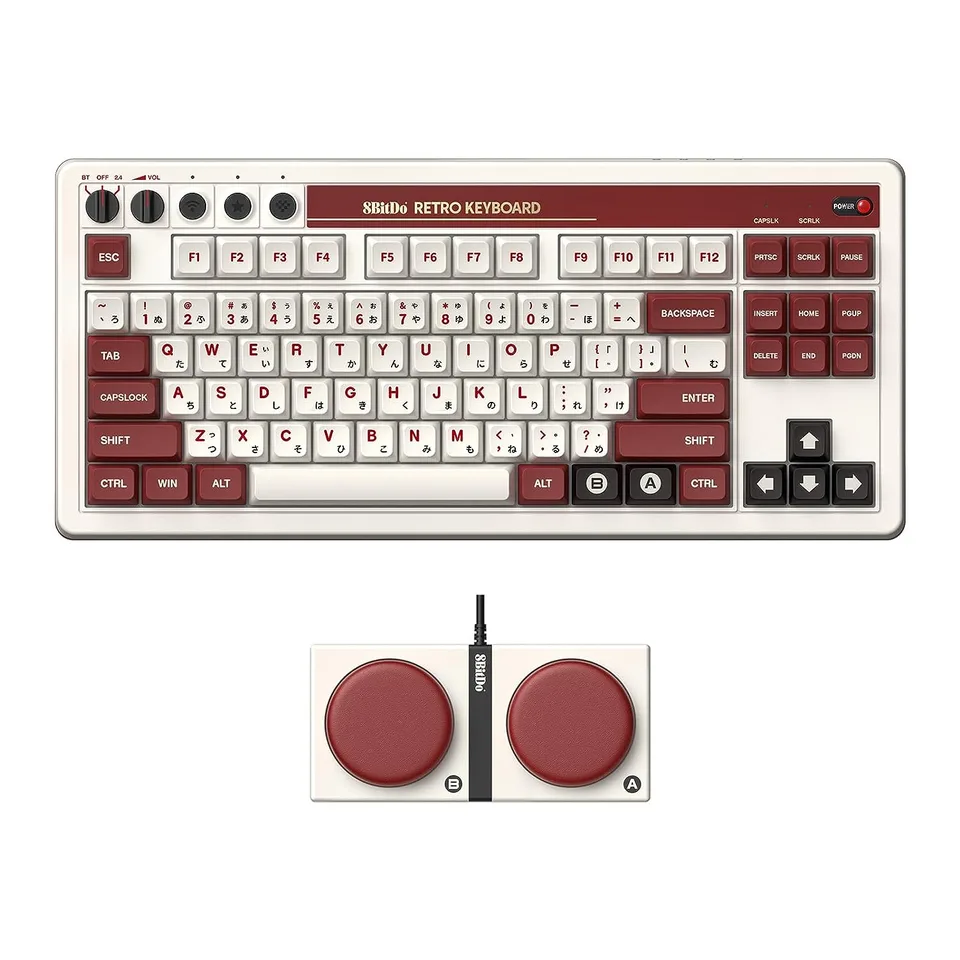 8BitDo Retro Mechanical Keyboard Fami Edition (87 taster) Tastatur — produktfoto