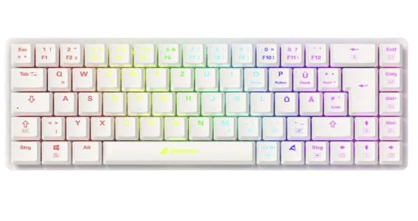 Sharkoon PureWriter W65 tastatur - hvid, DE, Kailh Choc V2 Red — produktfoto