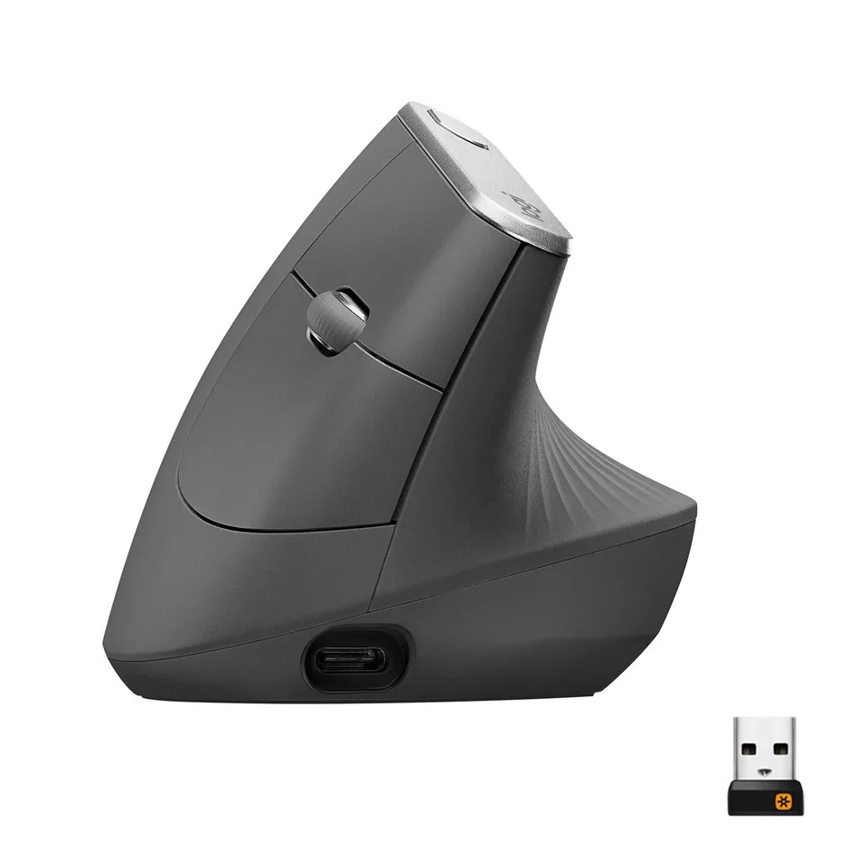 Logitech - MX Vertical Advanced Ergonomic Mouse Graphite Mus — produktfoto