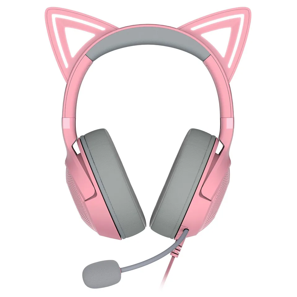 Razer - Kraken Kitty V2 Quartz - Kablet Gaming Headset med Katteører — produktfoto