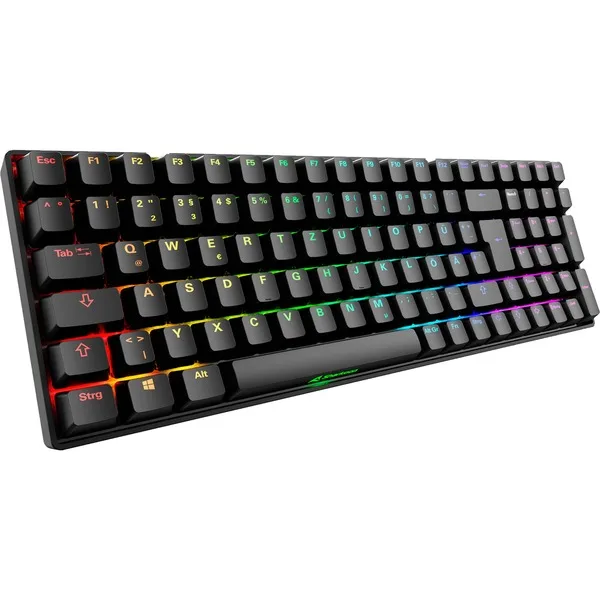 Sharkoon SKILLER SGK50 S2 mekanisk tastatur - sort, Gateron Yellow, DE-layout — produktfoto