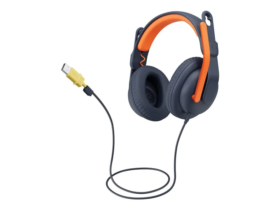 Logitech Zone Headset USB-C Kabling Hovedtelefoner Sort Orange — produktfoto