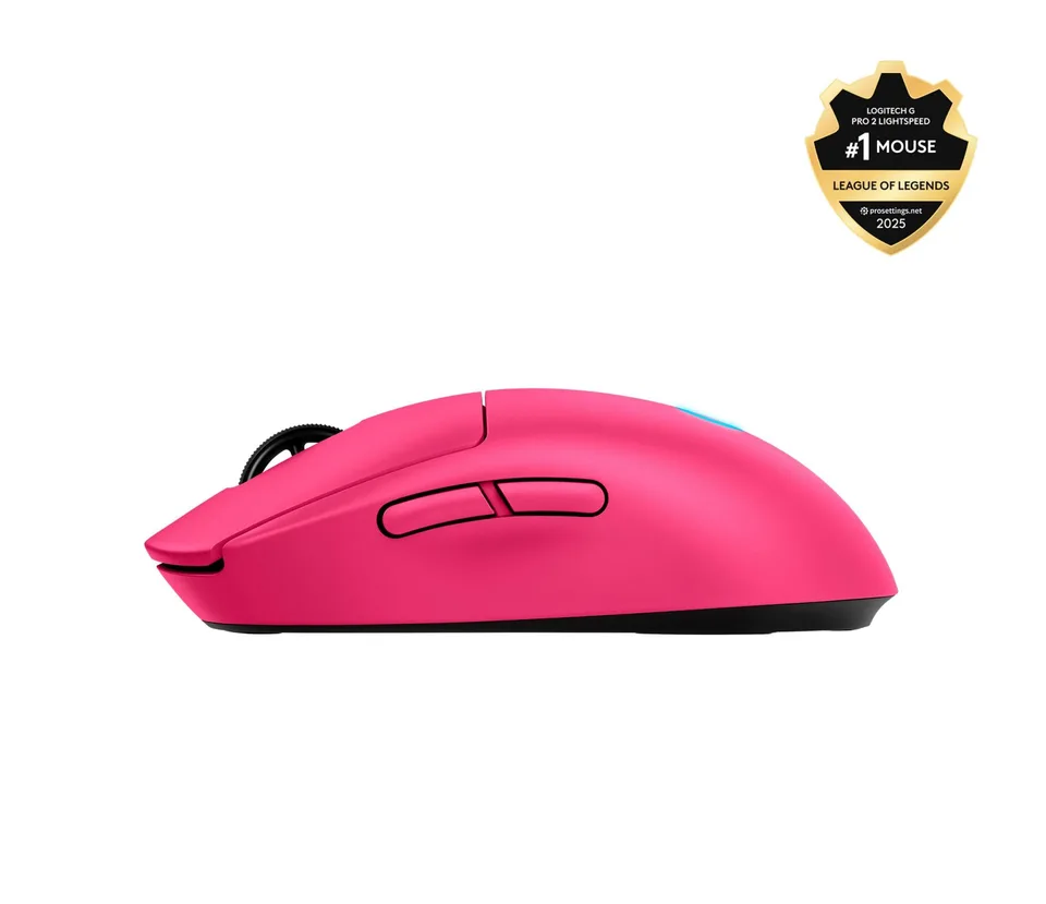 Logitech G PRO 2 LIGHTSPEED gamingmus - magenta — produktfoto
