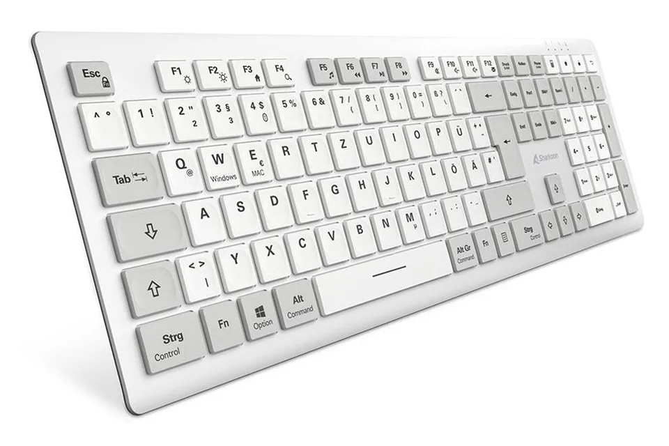 Sharkoon OfficePal K30W trådløst tastatur - hvid, tysk layout — produktfoto