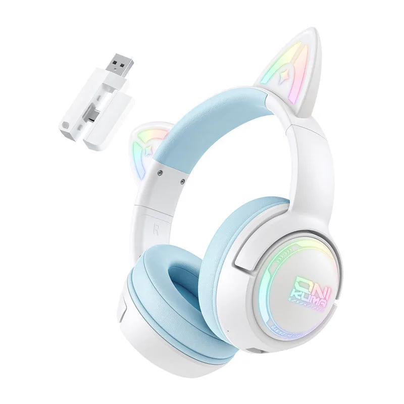 ONIKUMA GT838 Gaming Headset - Hvid/Blå — produktfoto