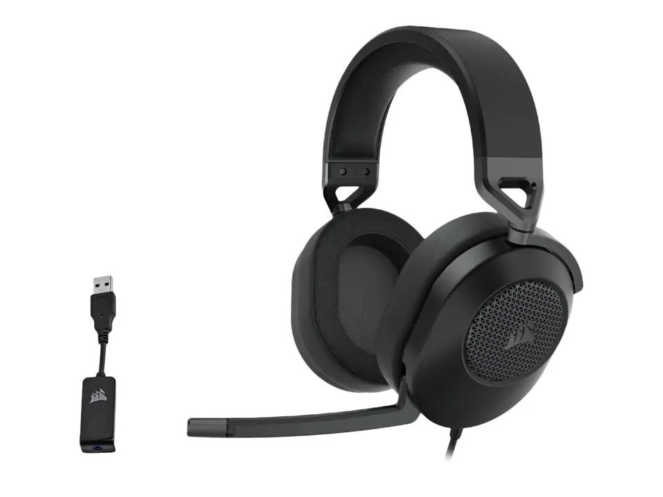 CORSAIR Gaming HS65 SURROUND Kabling Headset Sort — produktfoto