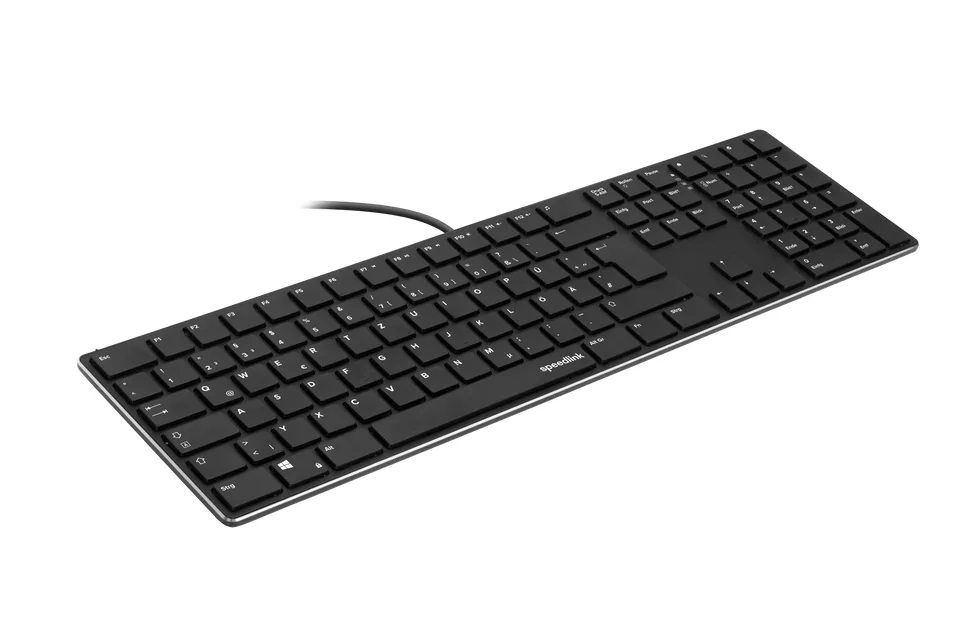 Speedlink - RIVA Slim Metal Scissor Keyboard, black - Nordic Layout Tastatur — produktfoto