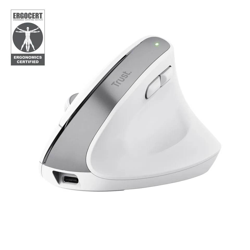 Trust Bayo+ Ergonomisk Trådløs Mus - Hvid — produktfoto