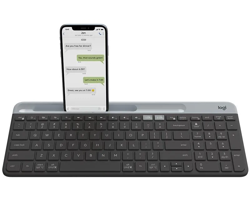 Logitech - K580 Slim Multi-Device Wireless Keyboard GRAPHITE NORDIC Tastatur — produktfoto