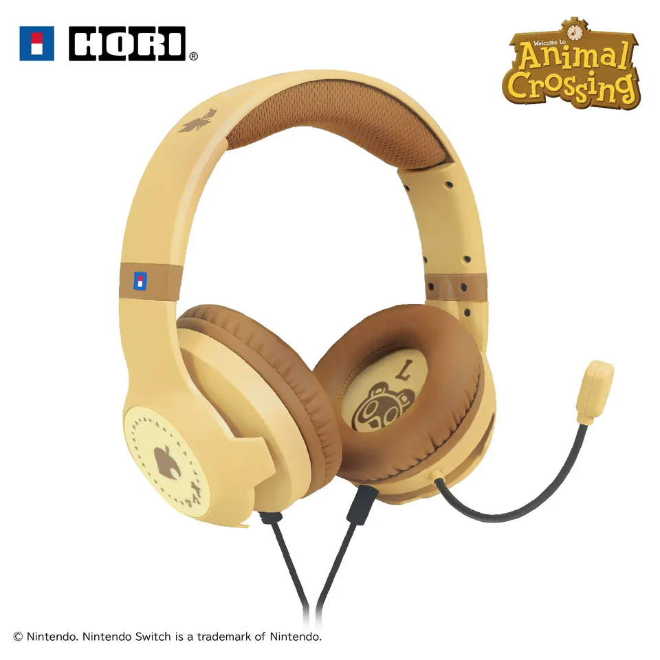 HORI Animal Crossing gamingheadset - Nintendo Switch 2 - brun — produktfoto