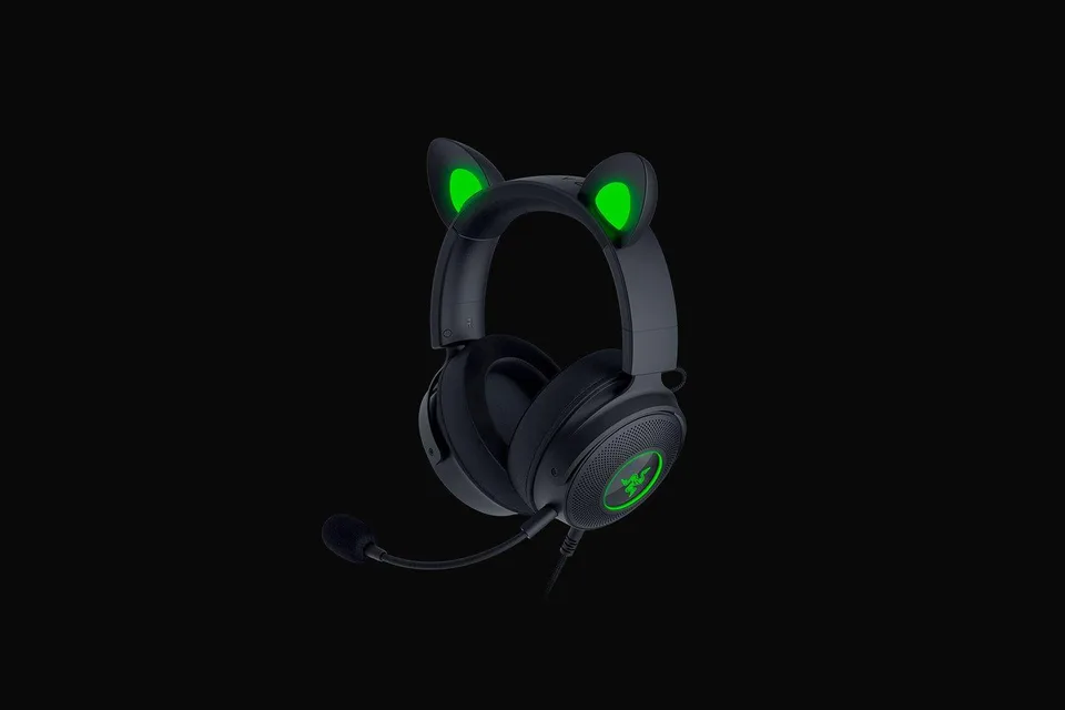 Razer Kraken Kitty V2 Pro - Gaming Headset med Udskiftelige RGB-Ører (Sort) — produktfoto