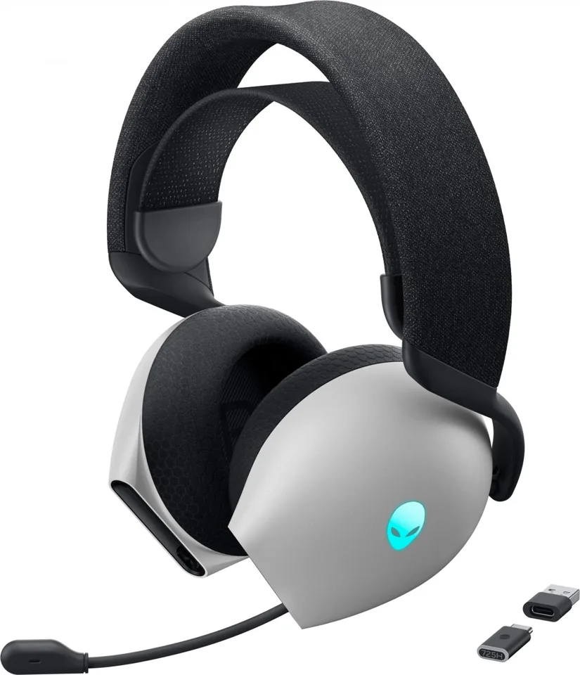 Alienware AW725H trådløst tri-mode-headset - hvid — produktfoto