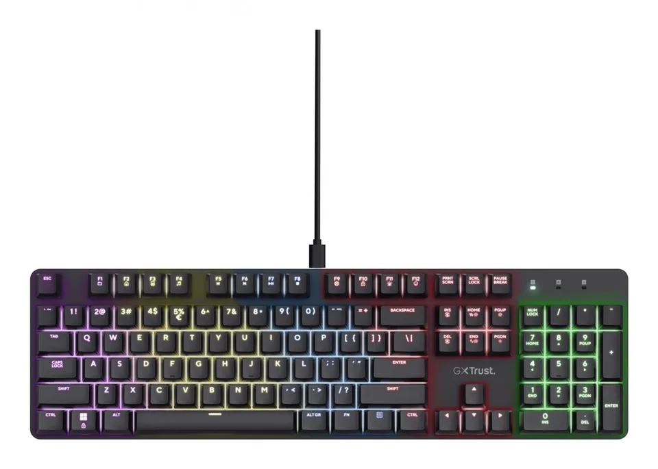 Trust GXT 871 Zora Mekanisk Gaming-tastatur - Nordisk — produktfoto