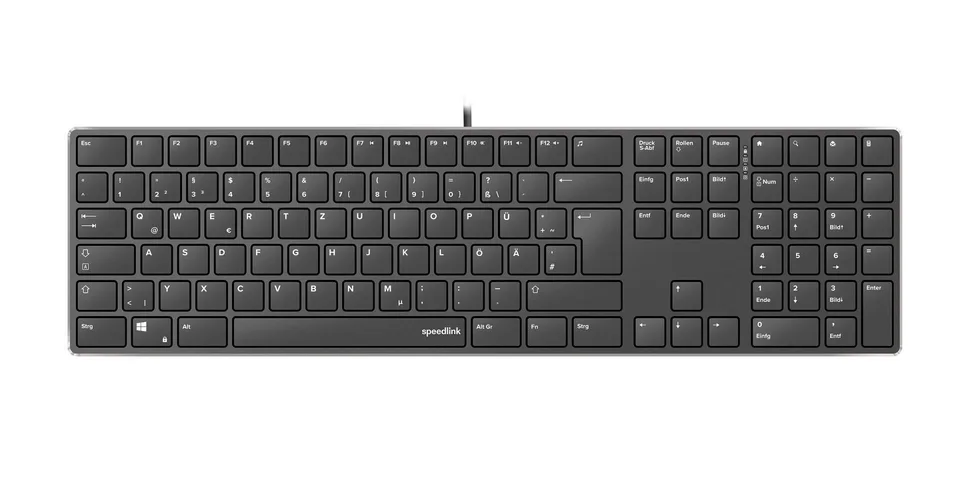 Speedlink RIVA Slim tastatur - tysk layout - sort — produktfoto