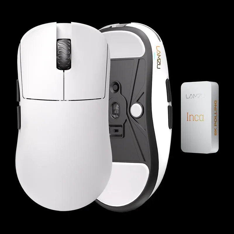 Lamzu Inca - 8K Dongle, Omron Optical - White Mus — produktfoto