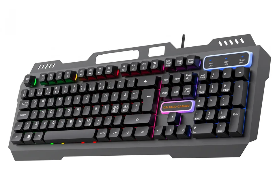 Deltaco Gaming DK130 gamingtastatur med regnbuelys - nordisk — produktfoto