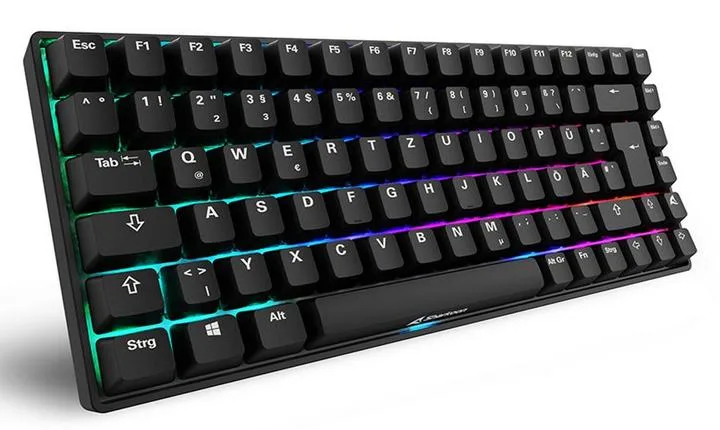 Sharkoon SKILLER SGK50 S3 PBT tastatur - sort, DE, Gateron Yellow — produktfoto