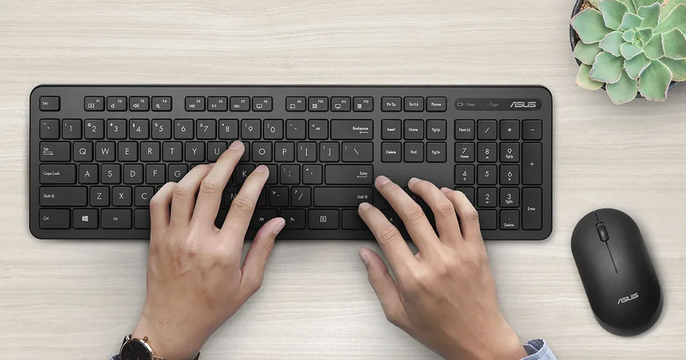 ASUS CW100 tastatur og mus - Nordic - Sort — produktfoto