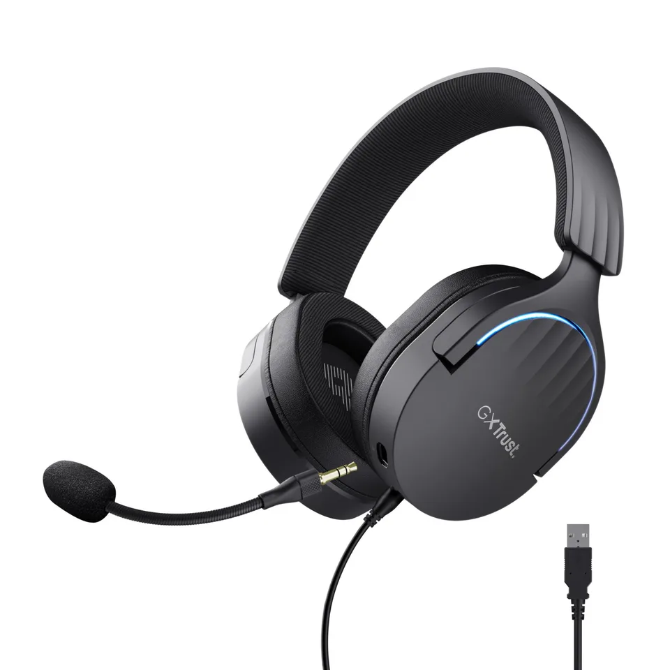 TRUST GXT490 FAYZO 7.1 USB HEADSET - SORT — produktfoto