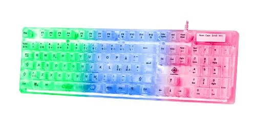 Deltaco - DK250 Membran Tastatur - Transparent - Regnbue LED — produktfoto
