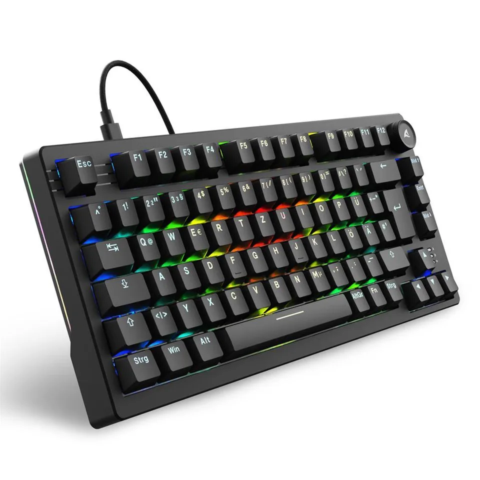 Sharkoon SKILLER SGK25 mekanisk tastatur - Huano Red, sort, tysk QWERTZ — produktfoto