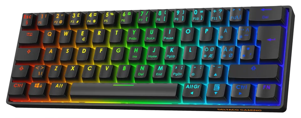 Deltaco Gaming DK470 mekanisk 60 %-tastatur - nordisk — produktfoto