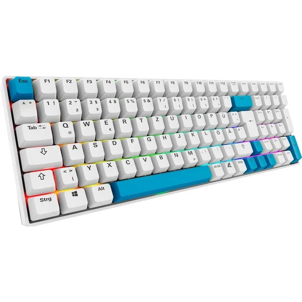 Sharkoon SKILLER SGK50 S2 PBT tastatur - hvid, DE, Gateron Yellow — produktfoto